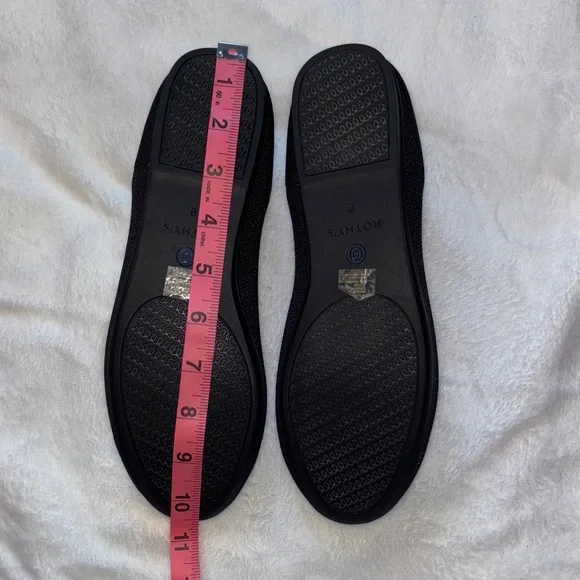 Rothy's Elegant Black Flats with Blue Trim - Picture 6 of 10